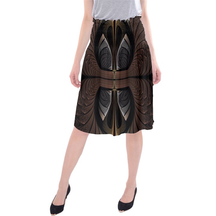 Fractal Abstract Background Pattern Midi Beach Skirt