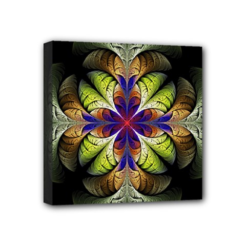 Fractal Flower Fantasy Design Mini Canvas 4  X 4  (stretched) by Wegoenart