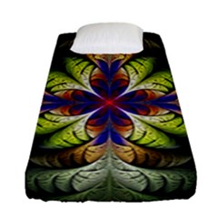 Fractal Flower Fantasy Design Fitted Sheet (single Size) by Wegoenart