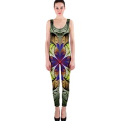 Fractal Flower Fantasy Design One Piece Catsuit by Wegoenart