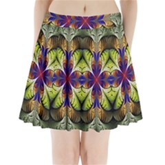 Fractal Flower Fantasy Design Pleated Mini Skirt by Wegoenart