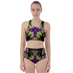 Fractal Flower Fantasy Design Racer Back Bikini Set by Wegoenart