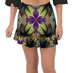 Fractal Flower Fantasy Design Fishtail Mini Chiffon Skirt by Wegoenart