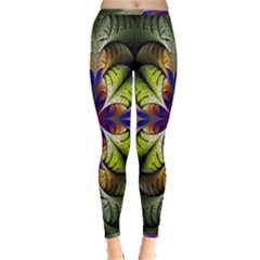 Fractal Flower Fantasy Design Inside Out Leggings by Wegoenart