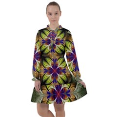 Fractal Flower Fantasy Design All Frills Chiffon Dress