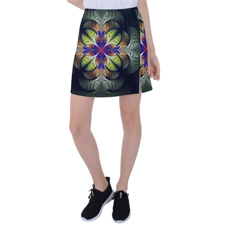 Fractal Flower Fantasy Design Tennis Skirt