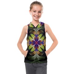 Fractal Flower Fantasy Design Kids  Sleeveless Hoodie