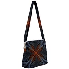 Art Abstract Fractal Pattern Zipper Messenger Bag by Wegoenart