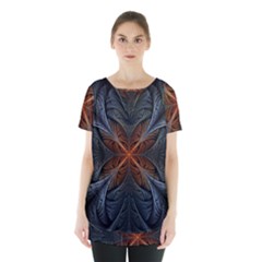 Art Abstract Fractal Pattern Skirt Hem Sports Top by Wegoenart