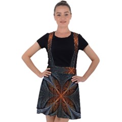 Art Abstract Fractal Pattern Velvet Suspender Skater Skirt