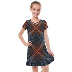 Art Abstract Fractal Pattern Kids  Cross Web Dress by Wegoenart