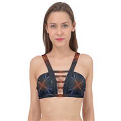 Art Abstract Fractal Pattern Cage Up Bikini Top