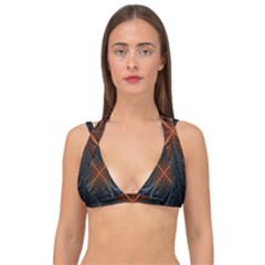 Art Abstract Fractal Pattern Double Strap Halter Bikini Top