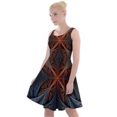 Art Abstract Fractal Pattern Knee Length Skater Dress