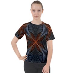 Art Abstract Fractal Pattern Women s Sport Raglan Tee