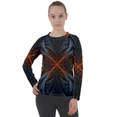 Art Abstract Fractal Pattern Women s Long Sleeve Raglan Tee