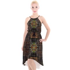 Fractal Fantasy Mystic Design High-low Halter Chiffon Dress  by Wegoenart