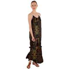 Fractal Fantasy Mystic Design Cami Maxi Ruffle Chiffon Dress