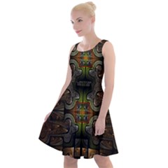 Fractal Fantasy Mystic Design Knee Length Skater Dress