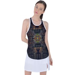 Fractal Fantasy Mystic Design Racer Back Mesh Tank Top