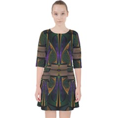 Fractal Abstract Background Pattern Pocket Dress