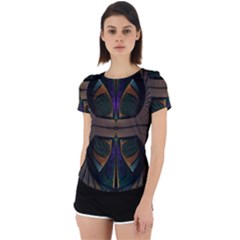 Fractal Abstract Background Pattern Back Cut Out Sport Tee