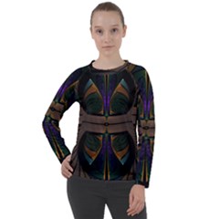 Fractal Abstract Background Pattern Women s Long Sleeve Raglan Tee