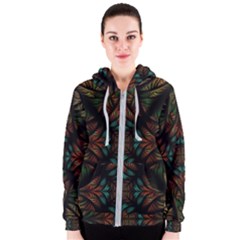 Fractal Fantasy Design Texture Women s Zipper Hoodie