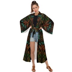 Fractal Fantasy Design Texture Maxi Kimono by Wegoenart