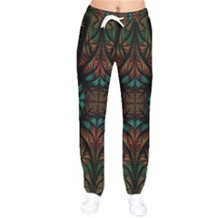 Fractal Fantasy Design Texture Women Velvet Drawstring Pants by Wegoenart