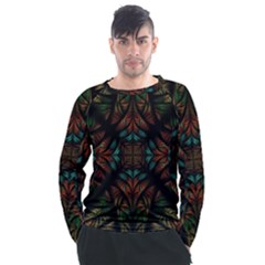 Fractal Fantasy Design Texture Men s Long Sleeve Raglan Tee