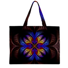 Fractal Flower Fantasy Floral Zipper Mini Tote Bag by Wegoenart