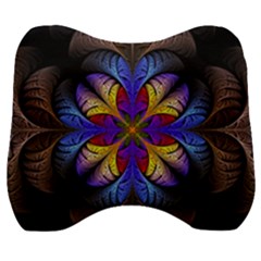 Fractal Flower Fantasy Floral Velour Head Support Cushion by Wegoenart