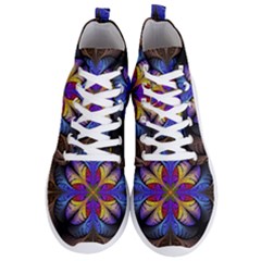 Fractal Flower Fantasy Floral Men s Lightweight High Top Sneakers by Wegoenart