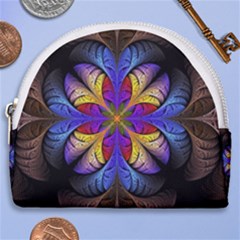 Fractal Flower Fantasy Floral Horseshoe Style Canvas Pouch