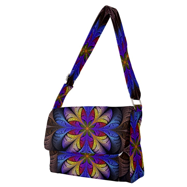 Fractal Flower Fantasy Floral Full Print Messenger Bag (M)