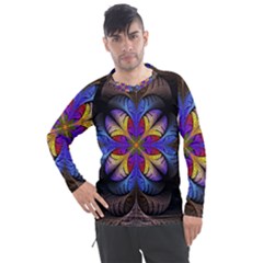 Fractal Flower Fantasy Floral Men s Pique Long Sleeve Tee