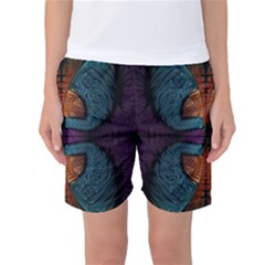 Art Abstract Fractal Pattern Women s Basketball Shorts