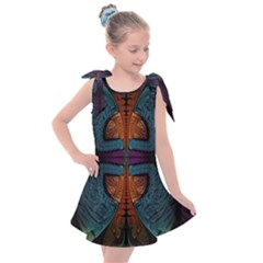 Art Abstract Fractal Pattern Kids  Tie Up Tunic Dress by Wegoenart