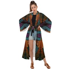 Art Abstract Fractal Pattern Maxi Kimono by Wegoenart