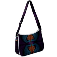 Art Abstract Fractal Pattern Zip Up Shoulder Bag