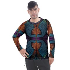 Art Abstract Fractal Pattern Men s Pique Long Sleeve Tee