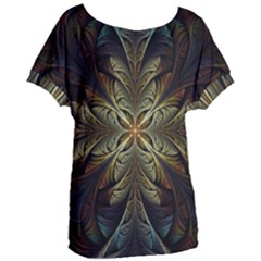 Fractal Art Abstract Pattern Women s Oversized Tee