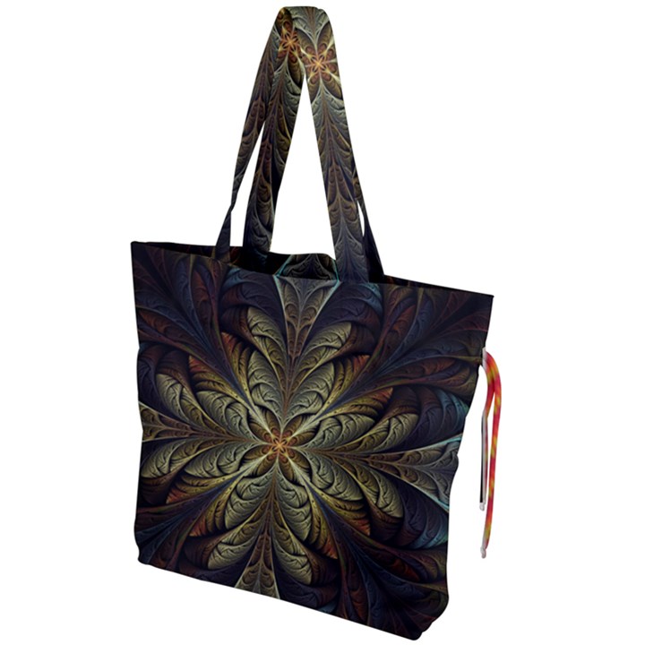 Fractal Art Abstract Pattern Drawstring Tote Bag