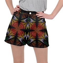 Ornament Decorative Floral Design Ripstop Shorts by Wegoenart