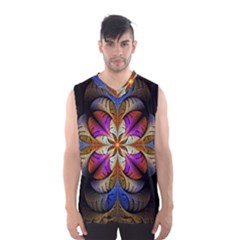 Fractal Flower Fantasy Pattern Men s Basketball Tank Top by Wegoenart