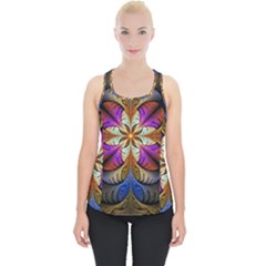 Fractal Flower Fantasy Pattern Piece Up Tank Top by Wegoenart