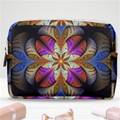 Fractal Flower Fantasy Pattern Make Up Pouch (medium) by Wegoenart