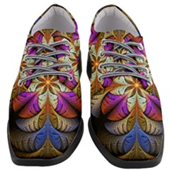 Fractal Flower Fantasy Pattern Women Heeled Oxford Shoes