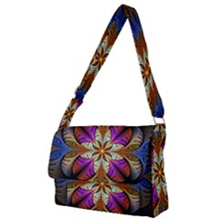 Fractal Flower Fantasy Pattern Full Print Messenger Bag (l)